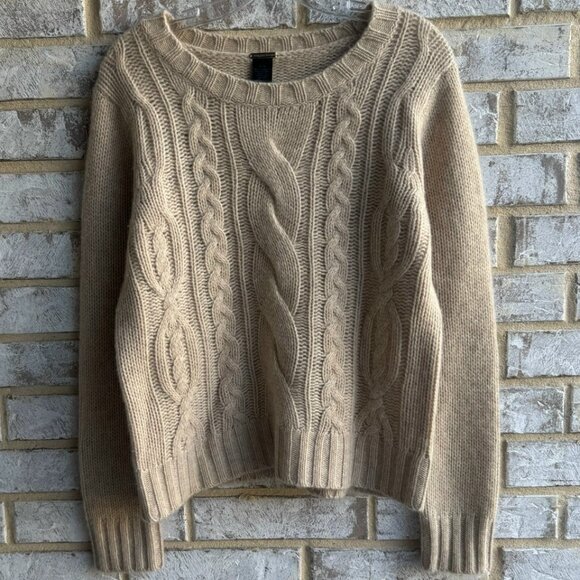 Magaschoni Sweaters - MAGASCHONI 100% Cashmere Long Sleeve Crew Neck Cable Knit Sweater Women's Size L